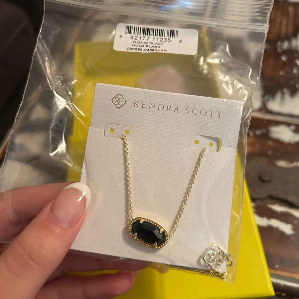Kendra Scott Gold Necklace with Black Pendant